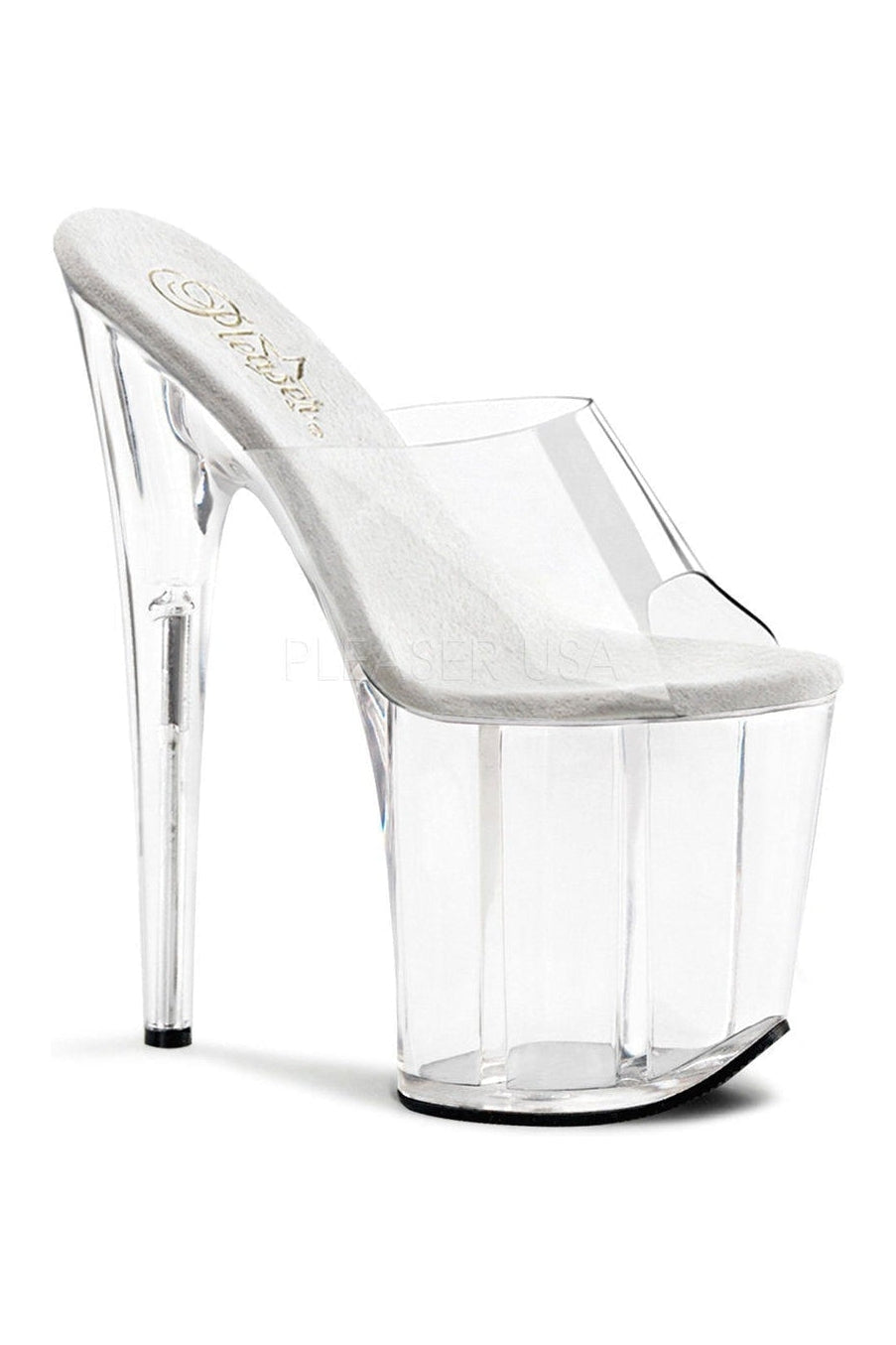 Stylish FLAMINGO-801 Clear Vinyl Platform Slide Sandals for Fashion Lovers
