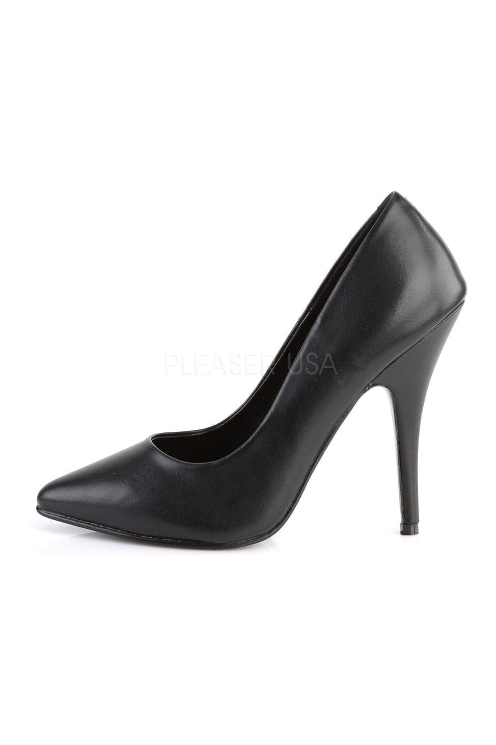 Black Faux Leather SEDUCE - 420 Classic Pump with 5 - inch Heel
