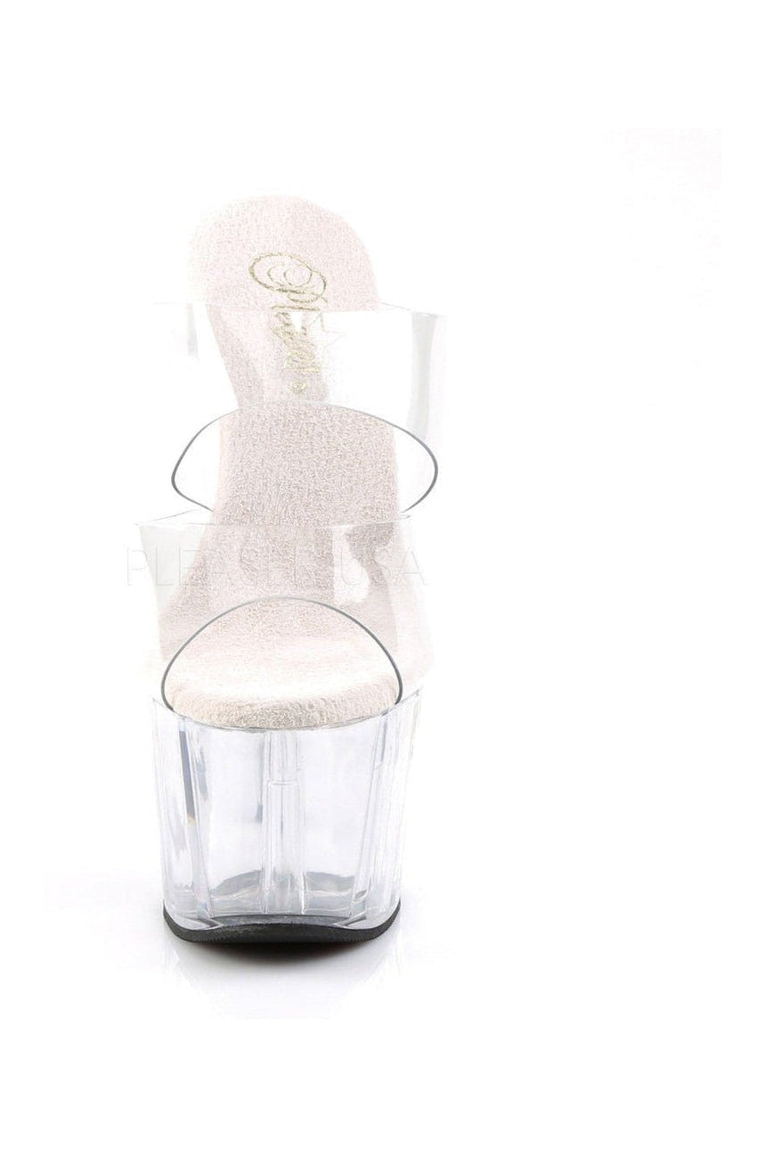 ADORE-702 Fashionable Clear Vinyl Platform Slide Sandals