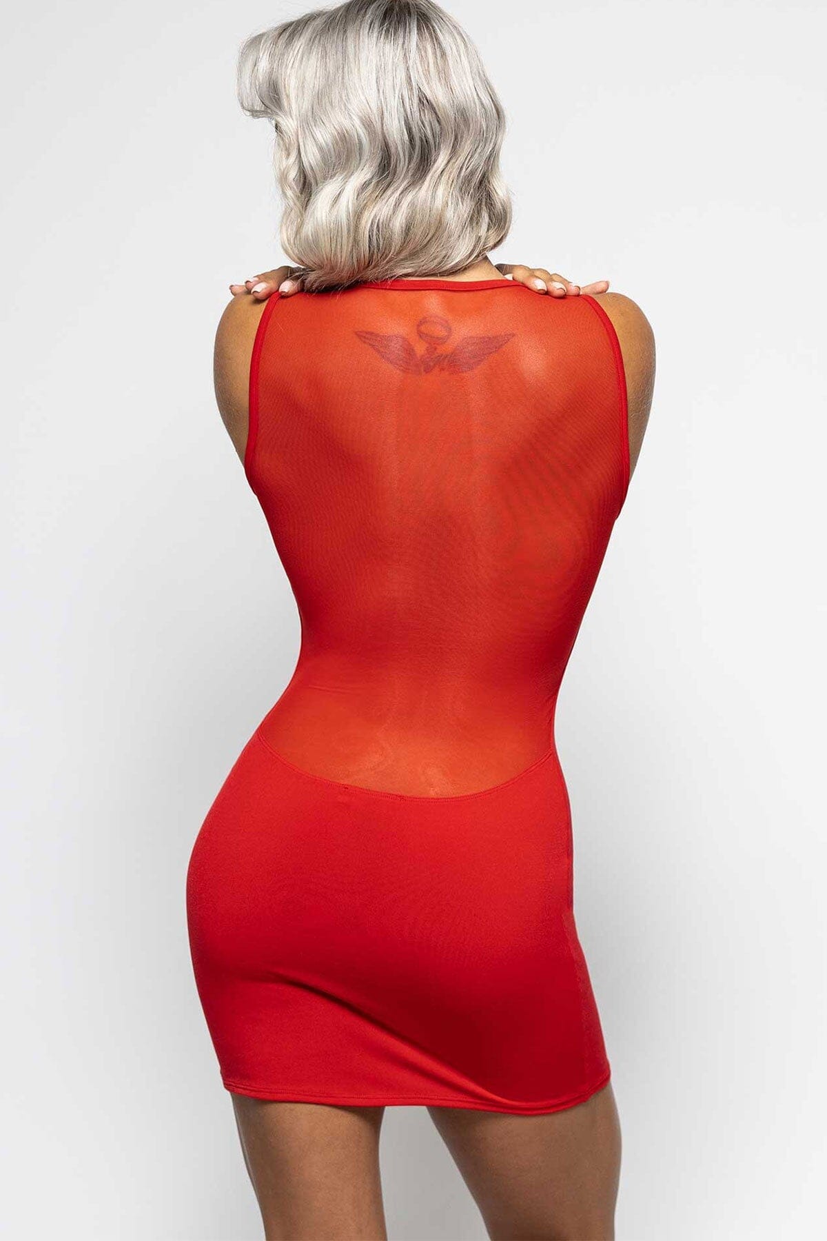 Stylish Ophelia Red Lycra Women's Dress for Fashionable Occasions