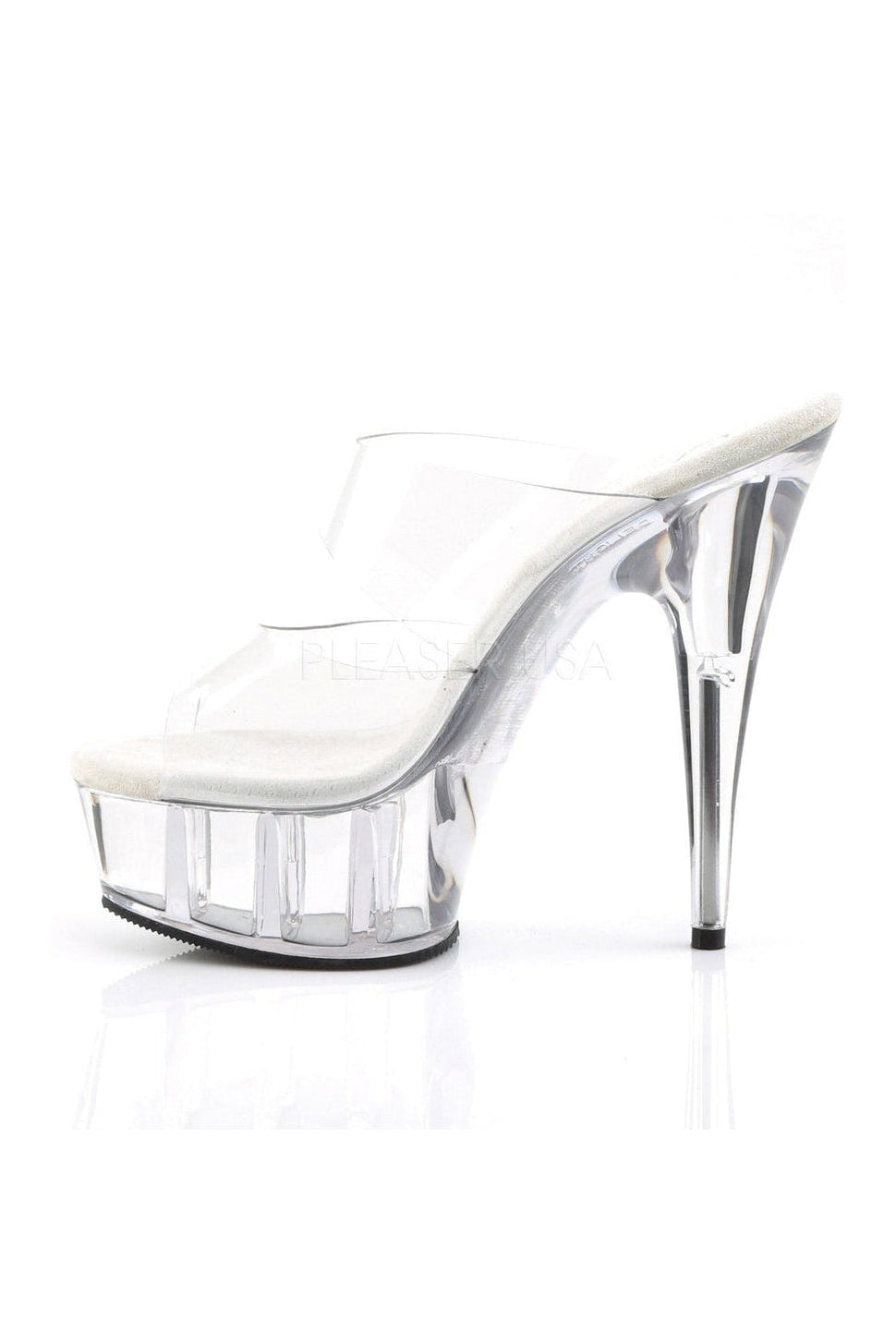 Clear Vinyl DELIGHT - 602 Platform Slide with Stiletto Heel