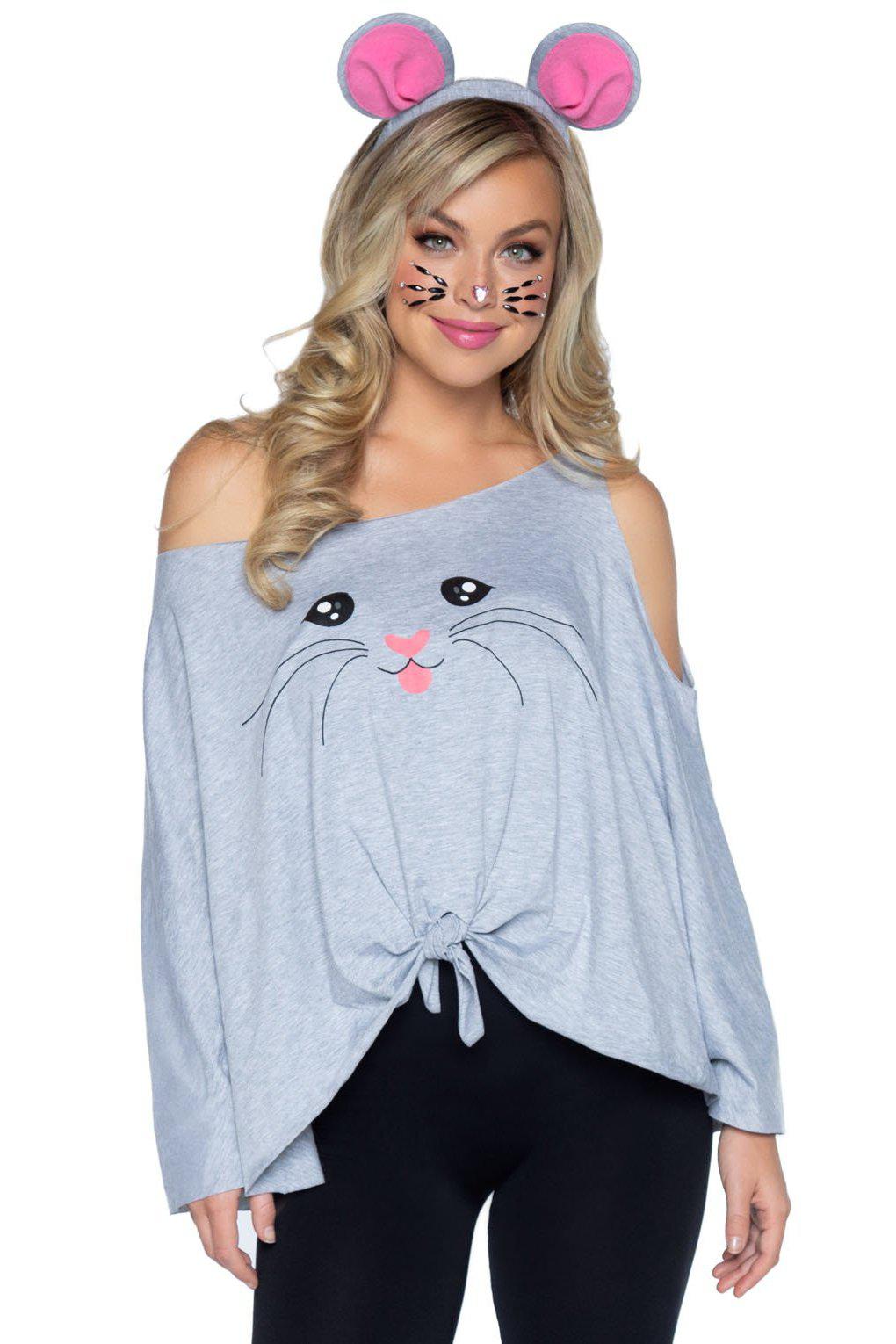 Leg Avenue 2 - Piece Mouse Poncho Costume with Cold - Shoulder Sleeve and Ear Headband