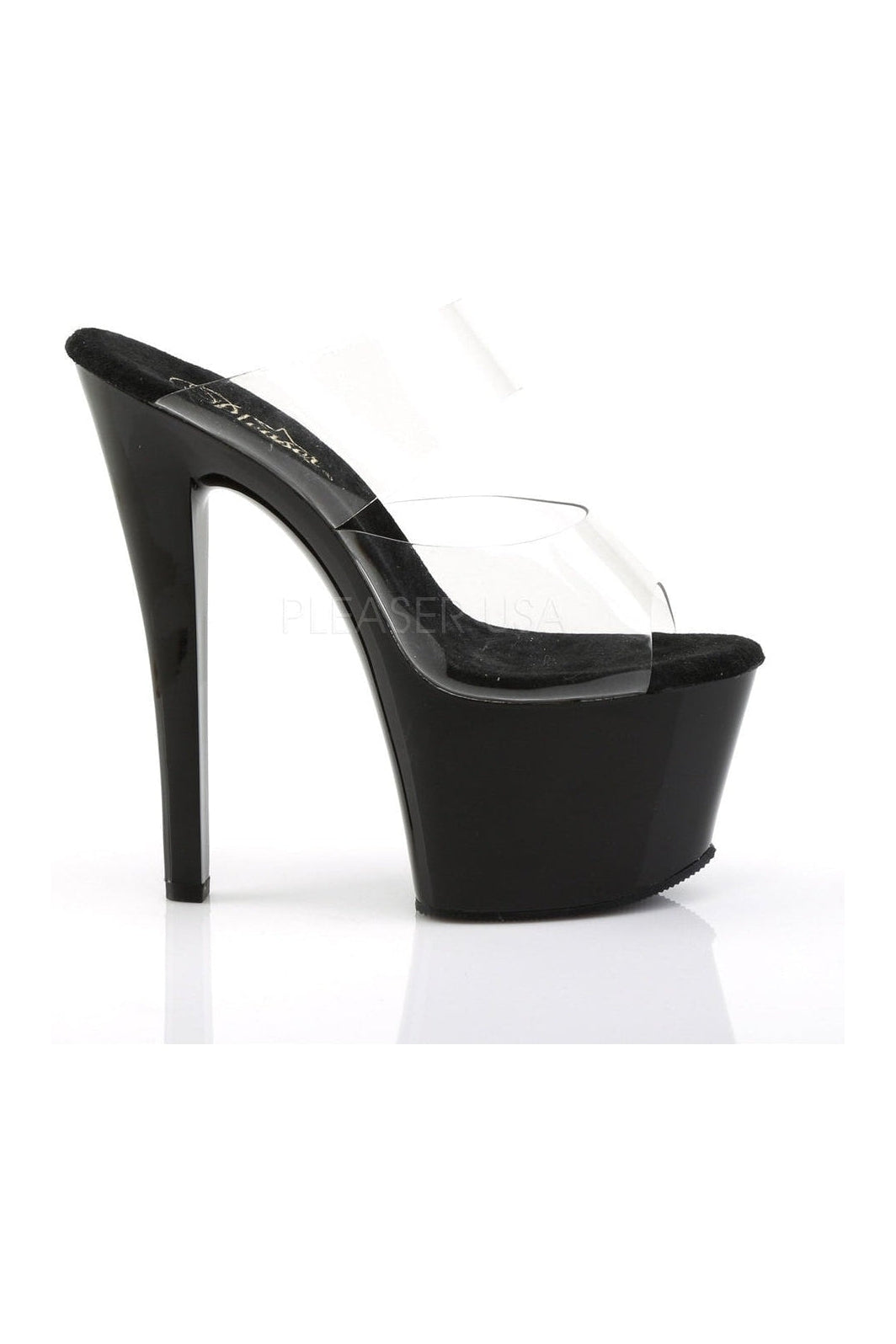 Black Vinyl SKY - 302 Platform Slide Sandals with Stylish Design
