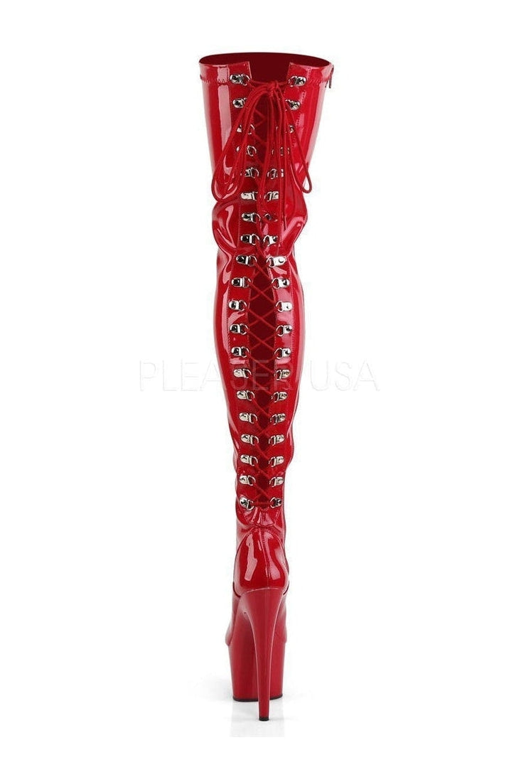 Red Patent Leather ADORE-3063 High Fashion Platform Thigh - High Boots