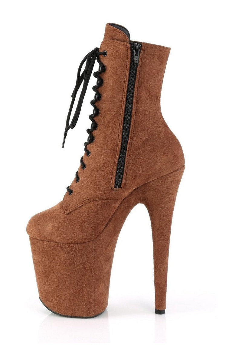 Pleaser FLAMINGO-1020FS Brown Faux Suede Ankle Boots for Stylish Women