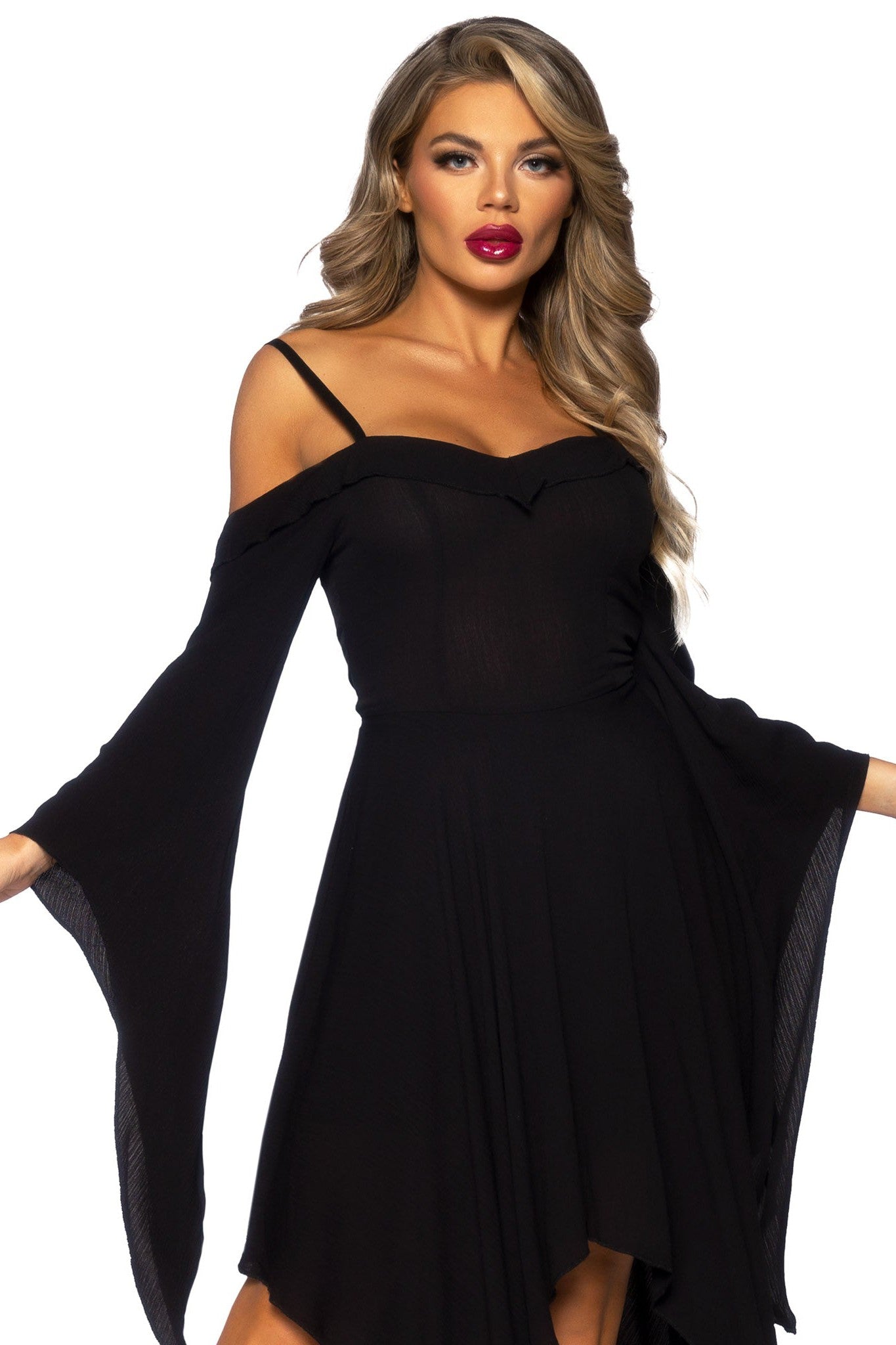 Stylish Women's Cotton Gauze Bell - Sleeved Peasant Dress for Casual Wear