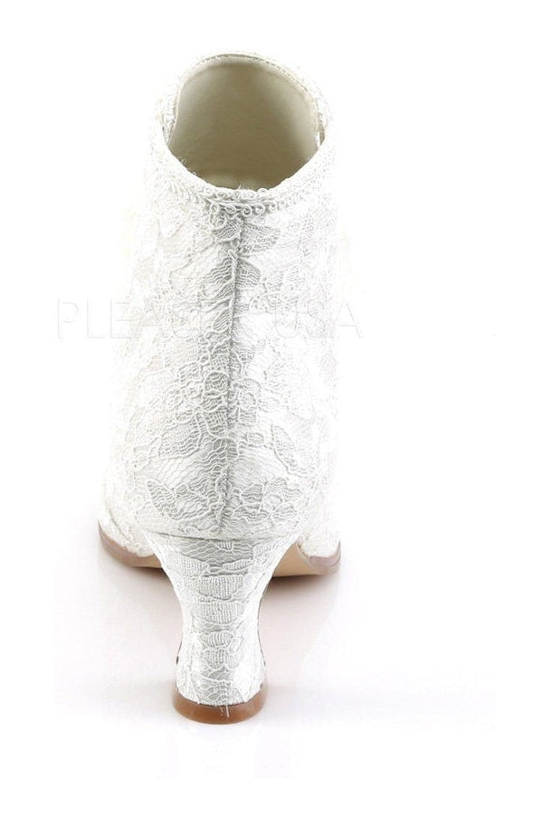Ivory Genuine Satin Victorian-Style 30 Ankle Boots for Fashionable Wear
