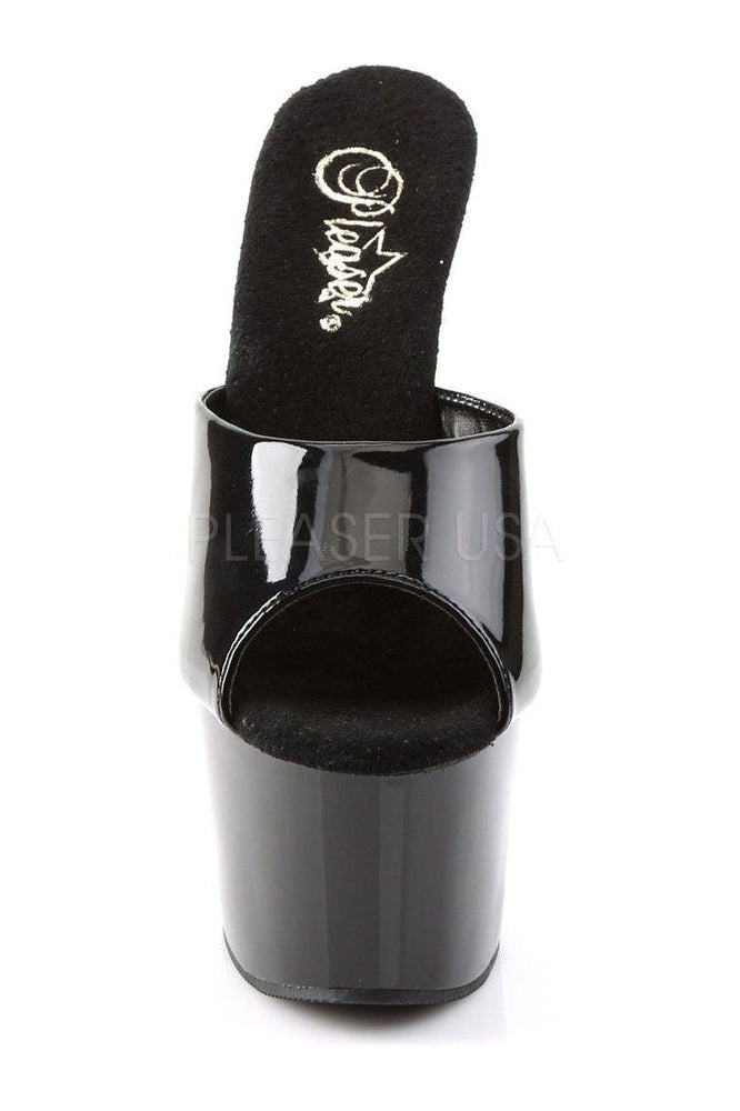 ADORE-701 Women's Black Patent Leather Platform Slide Sandals