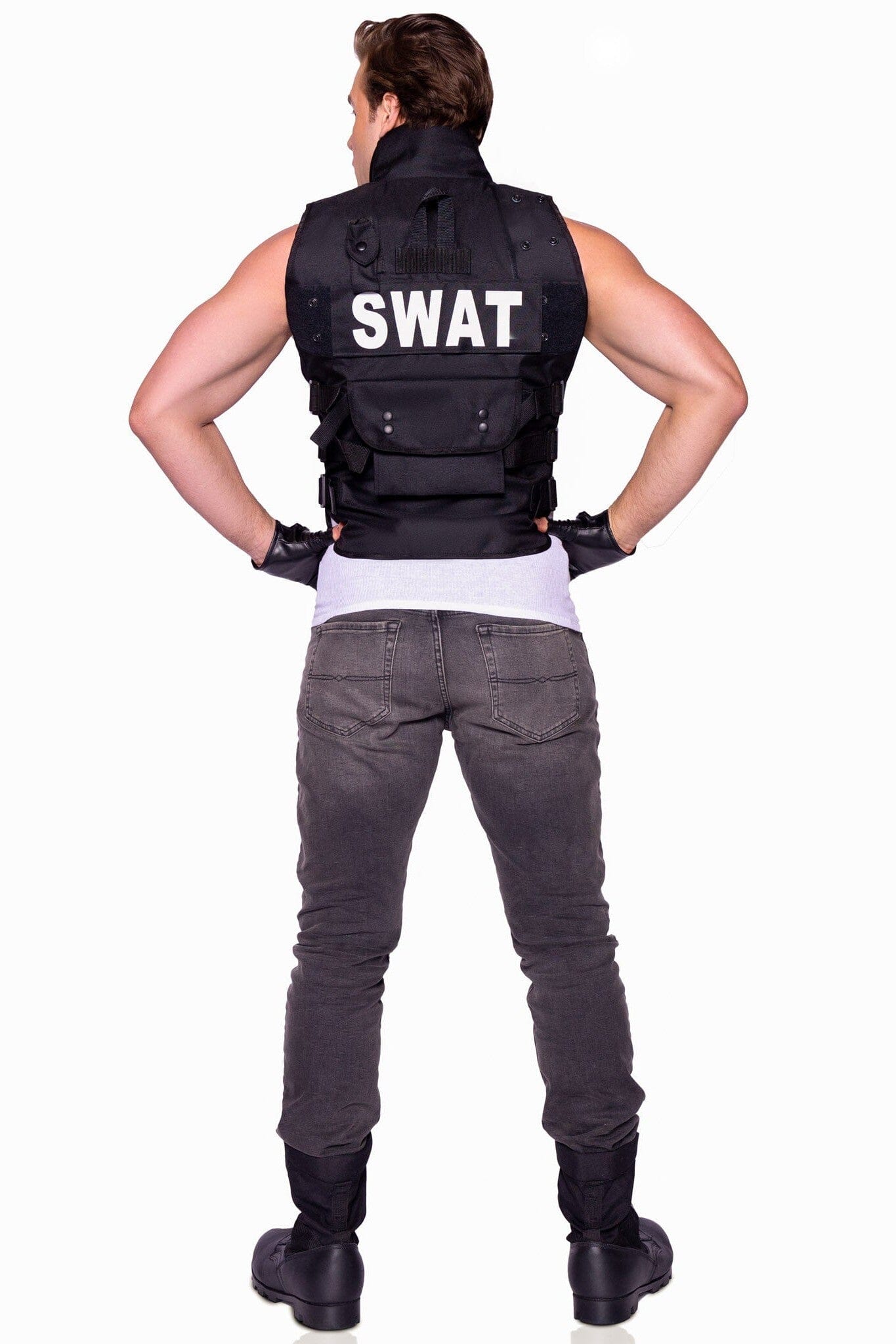 Leg Avenue 2 Piece SWAT Commander Set with Utility Vest and Fingerless Gloves