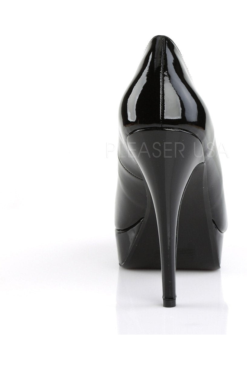 Black Patent Leather CHLOE - 01 Women's Peep - Toe Pumps with Heel and Platform