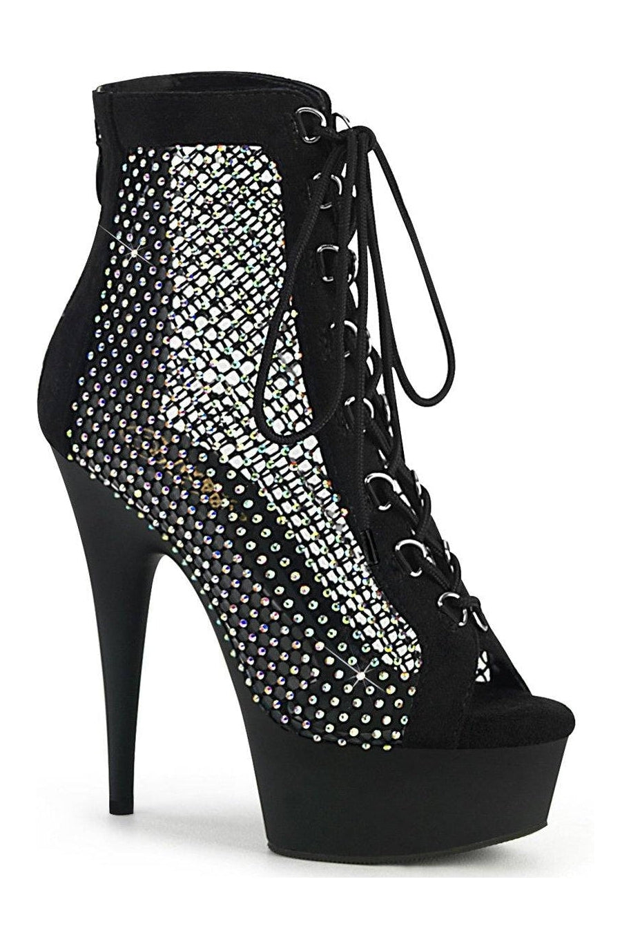 Pleaser Brand Black Faux Suede Ankle Boot - DELIGHT - 600 - 33RM Style