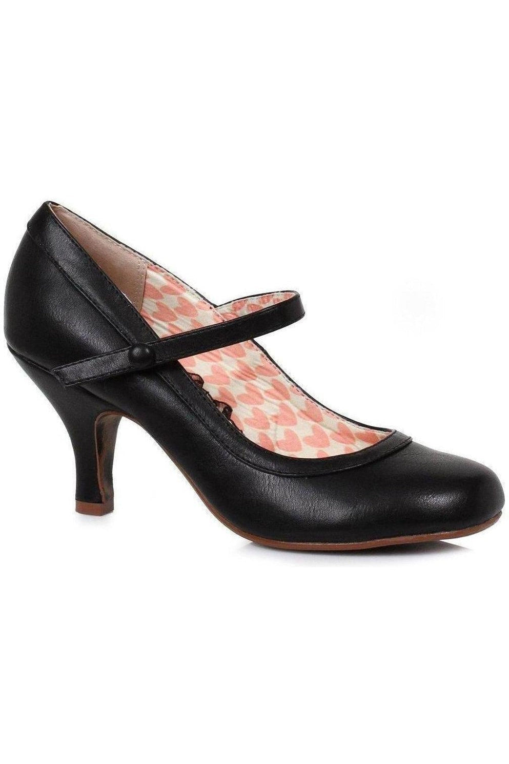 Bettie Page Vintage Style Women's Black Faux Leather Pumps Inspired by Bettie