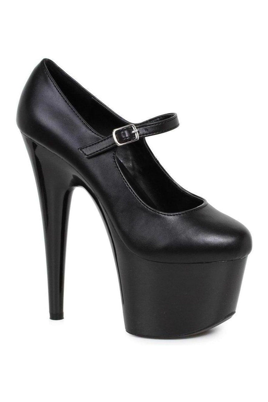 Black Faux Leather 709-DOM Platform Pump - Stylish Women's Footwear