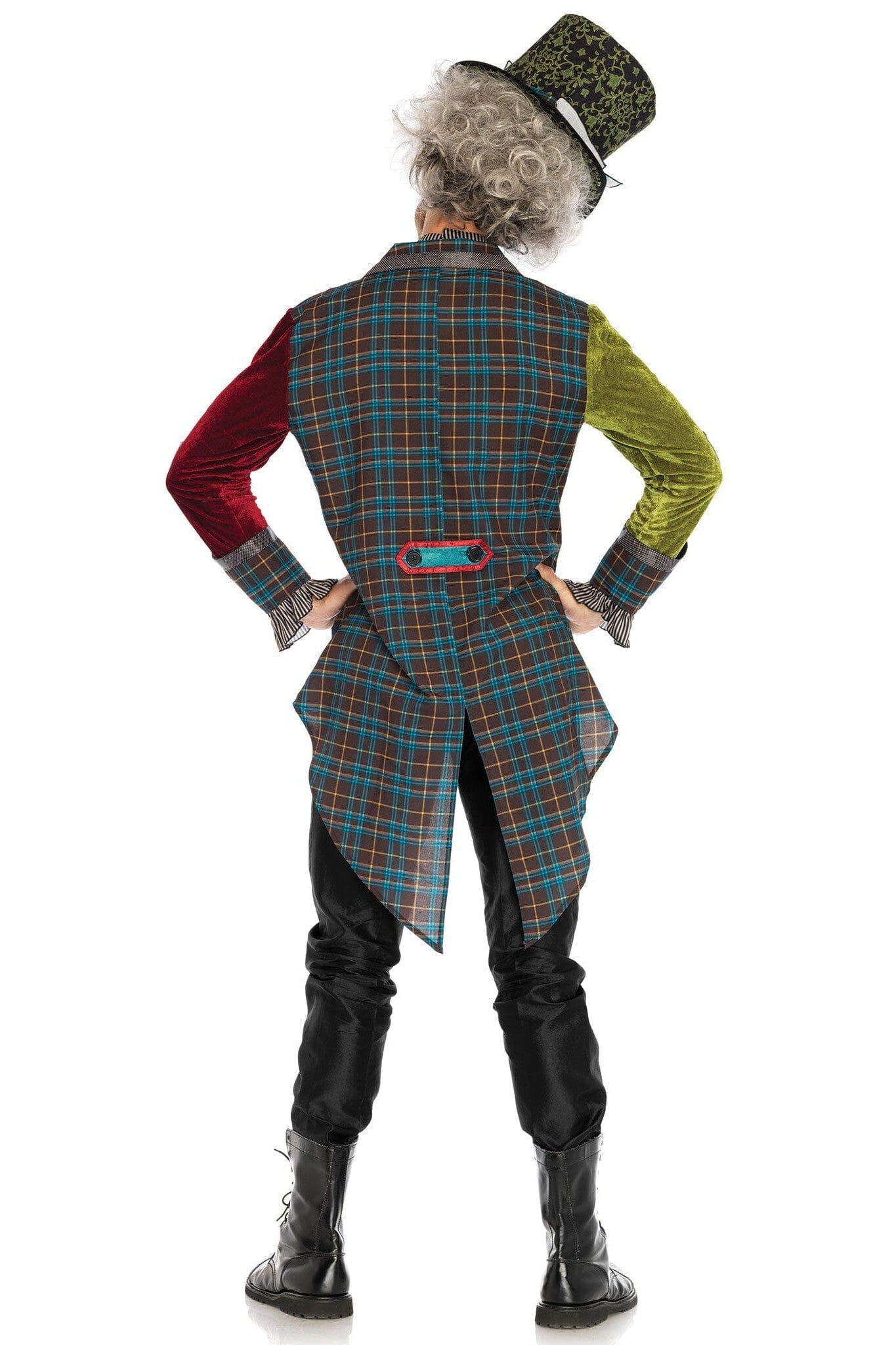 3-Piece Deluxe Mad Hatter Set with Multi-Print Jacket, Tie Dickie and Top Hat