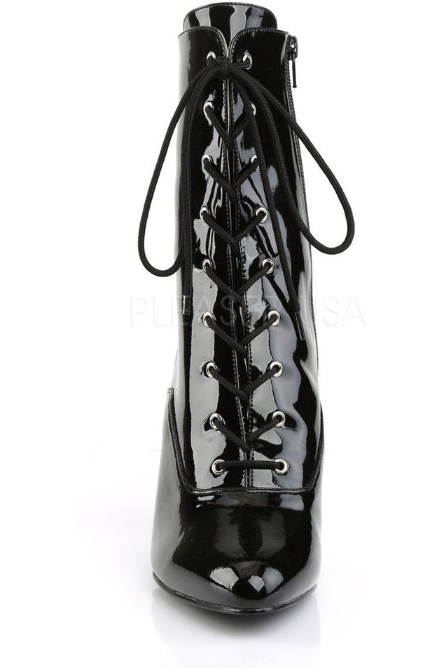 Stylish Black Patent Leather Ankle Boot - DREAM-1020 Model
