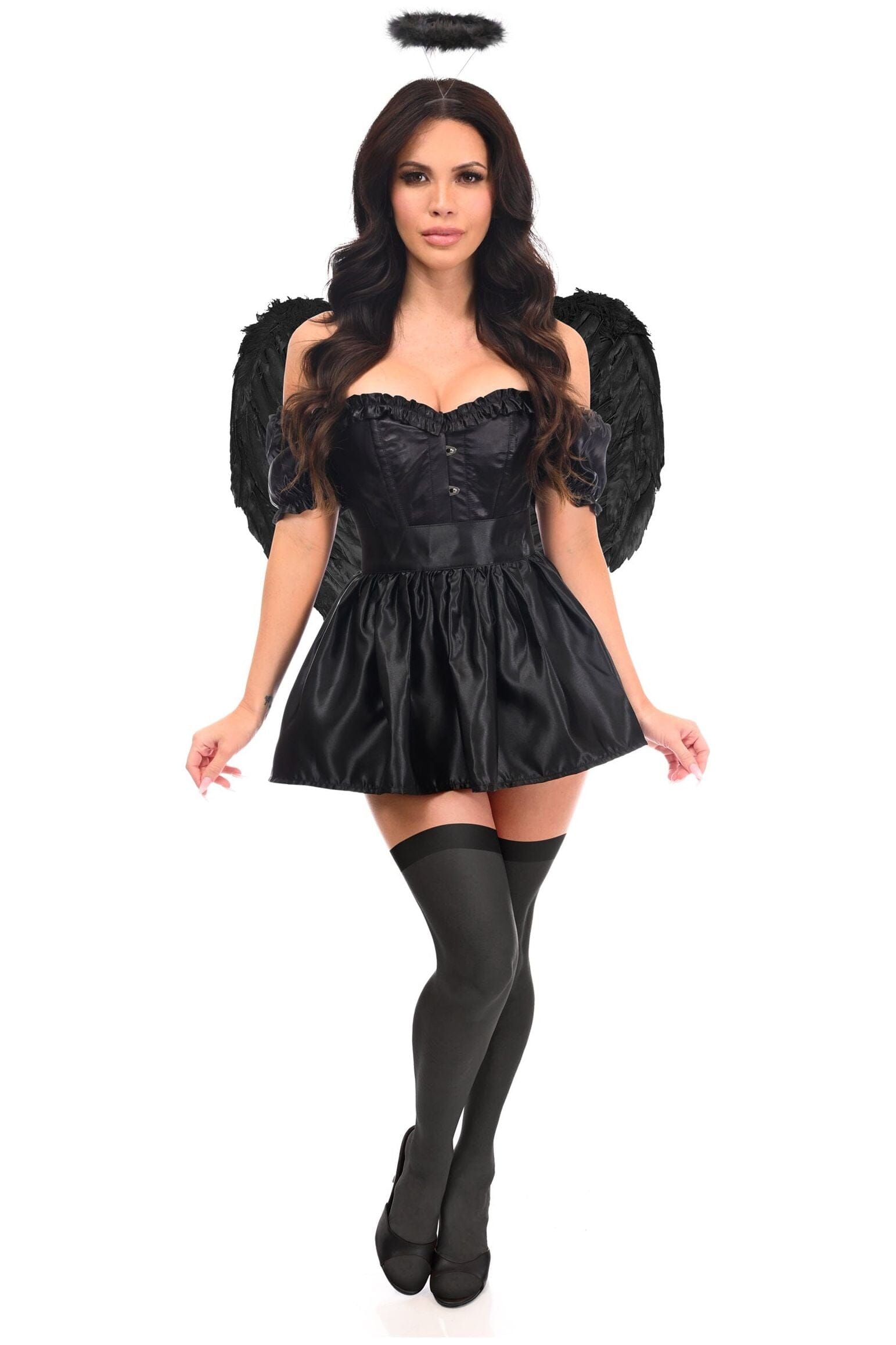 Top-Notch 4-Piece Dark Angel Corset Costume Set for Stunning Appearances