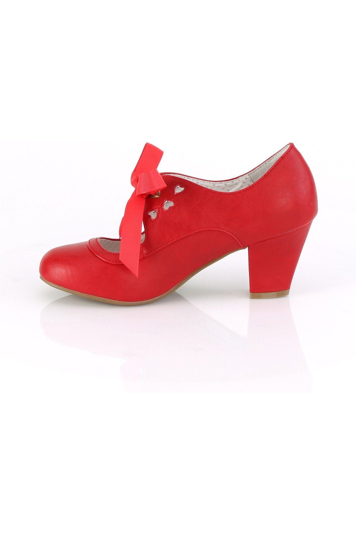 Red Faux Leather WIGGLE-32 Women's Mary Jane Pumps