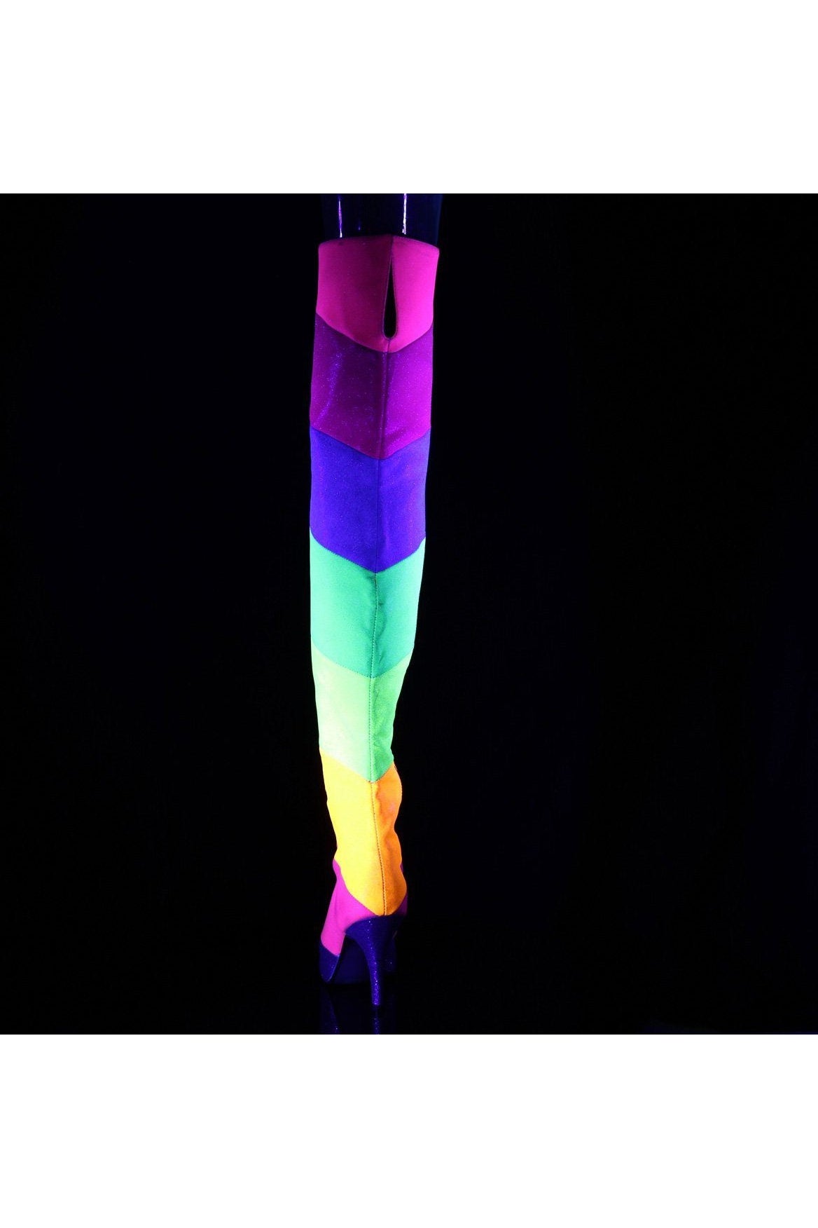 Rainbow Colored Faux Leather DREAM - 3012RBG Thigh - High Fashion Boots