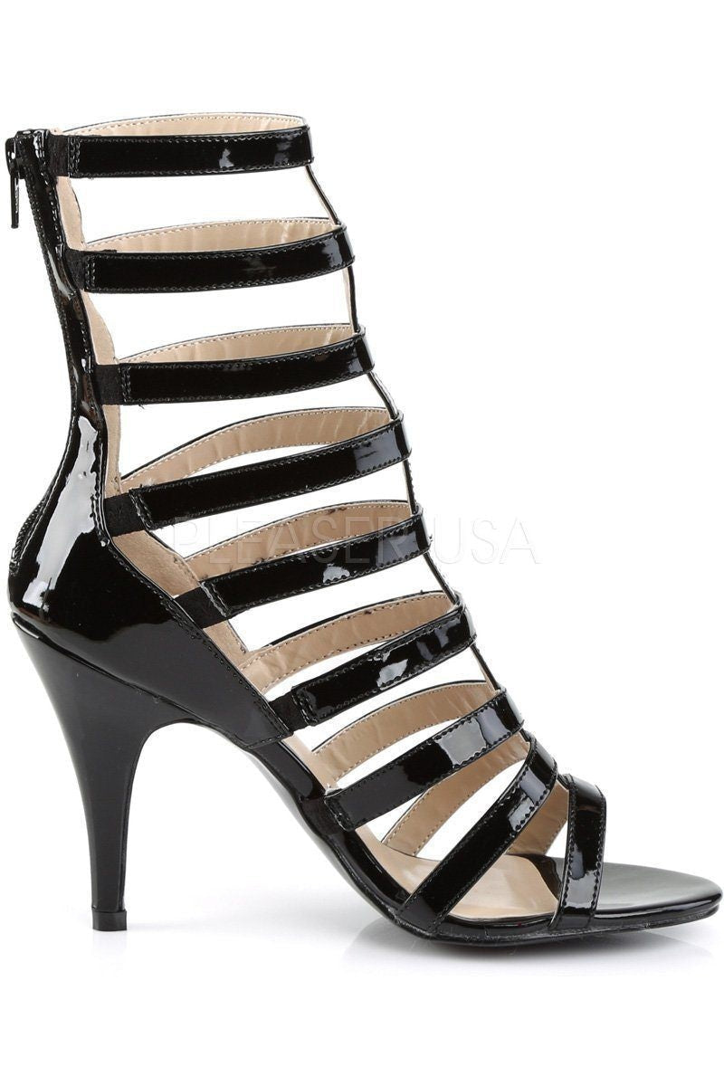 Stylish Black Patent Strappy Ankle Boot - DREAM - 438 with 4 - inch Heel