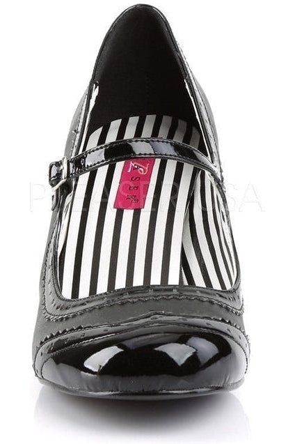 Stylish Black Patent JENNA-06 Kitten Heel Mary Jane Pump