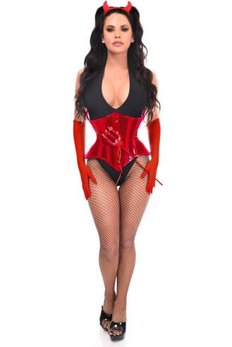 Exquisite 4 - Piece Red Festival Devil Corset Ensemble