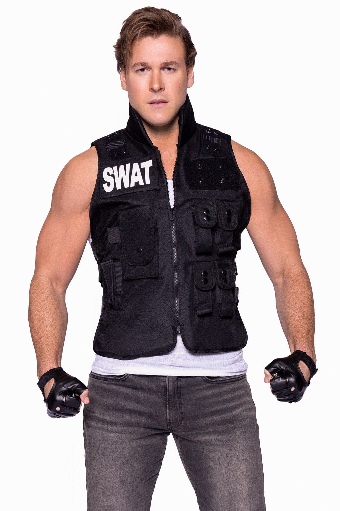 Leg Avenue 2 Piece SWAT Commander Set with Utility Vest and Fingerless Gloves