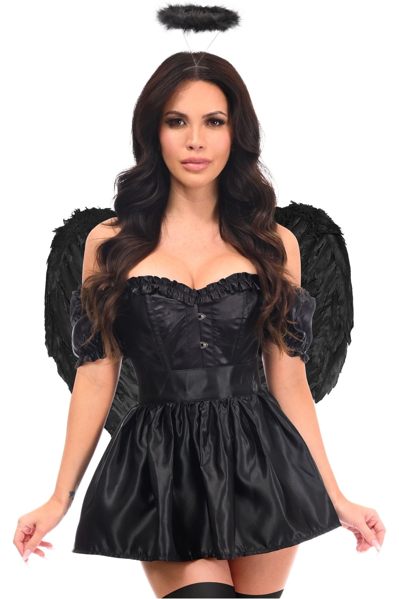 Top-Notch 4-Piece Dark Angel Corset Costume Set for Stunning Appearances