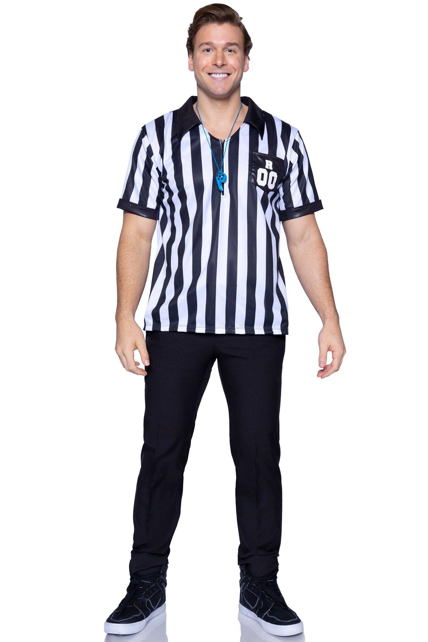 2-Piece Men's Professional Referee Shirts with Whistle