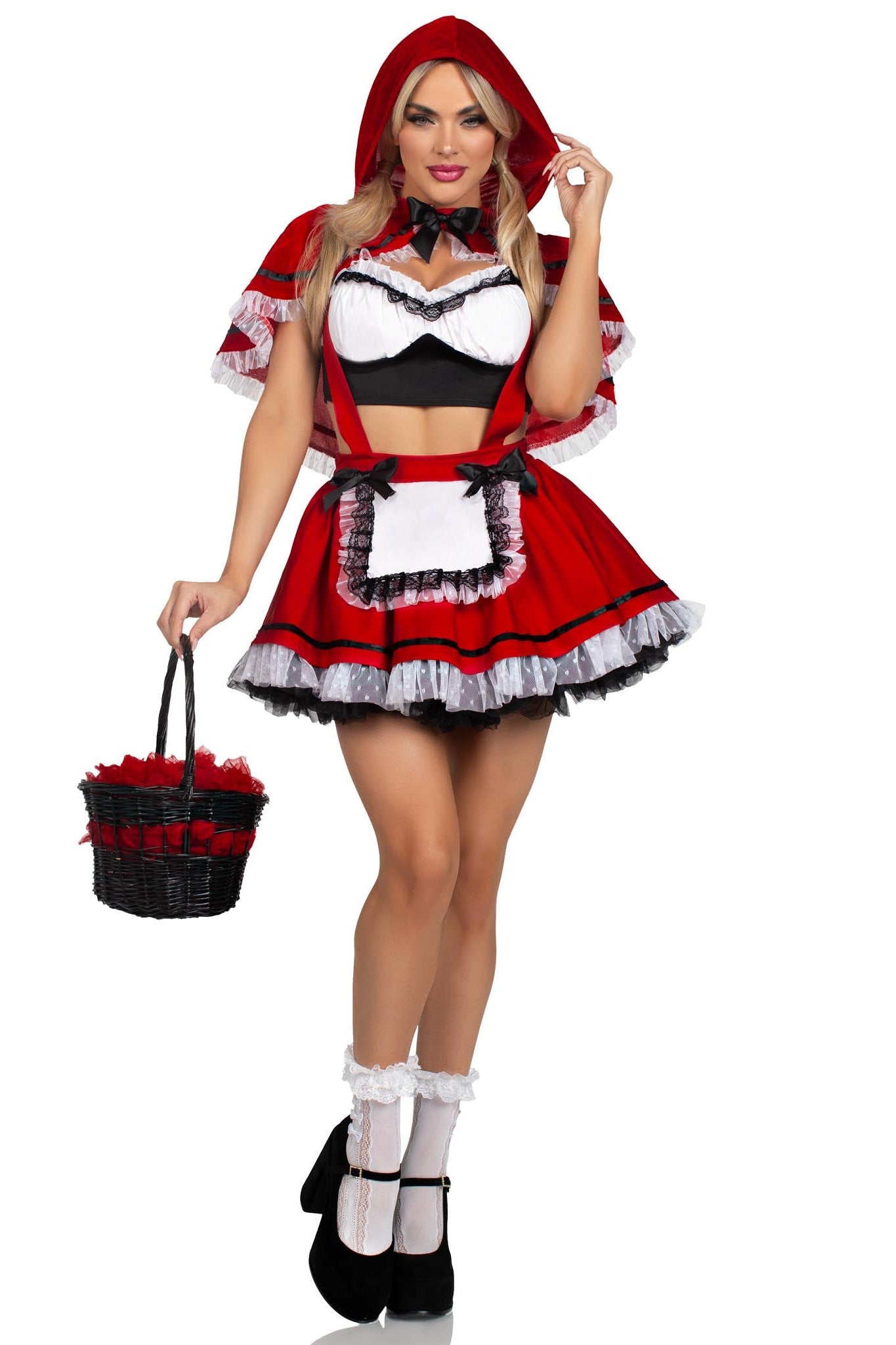Stylish Three - Piece Flirty Young Lady Red Fashion Set