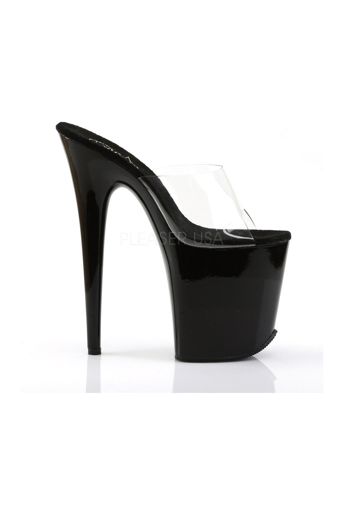 Black Vinyl FLAMINGO - 801 Platform Slide Sandals