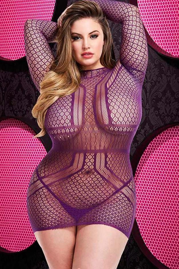 Plus Size Long Sleeve Open Back Mini Dress for Fashion Lovers