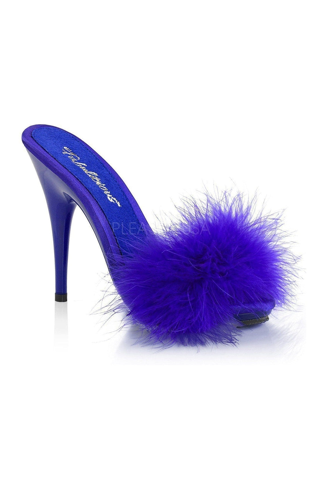 Blue Genuine Satin POISE - 501F Slide Sandals