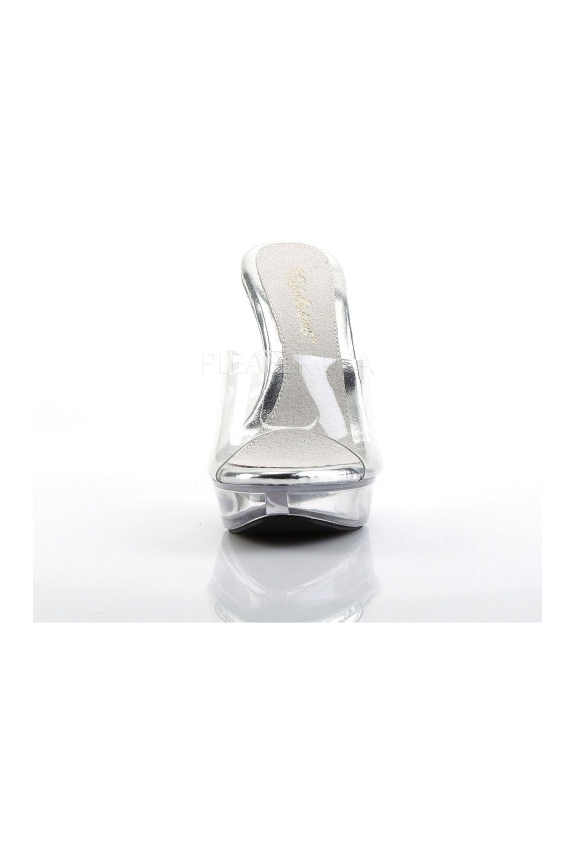 COCKTAIL-501 Clear Vinyl Platform Slide Sandals