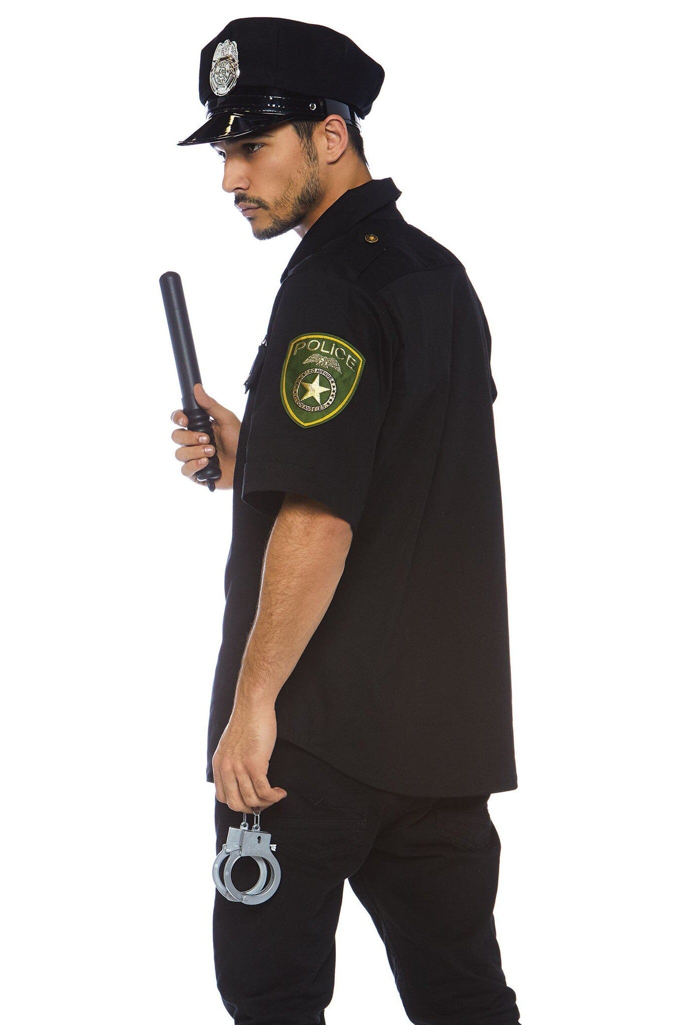4-Piece Set of Men's Police Uniform Shirts with Accessories