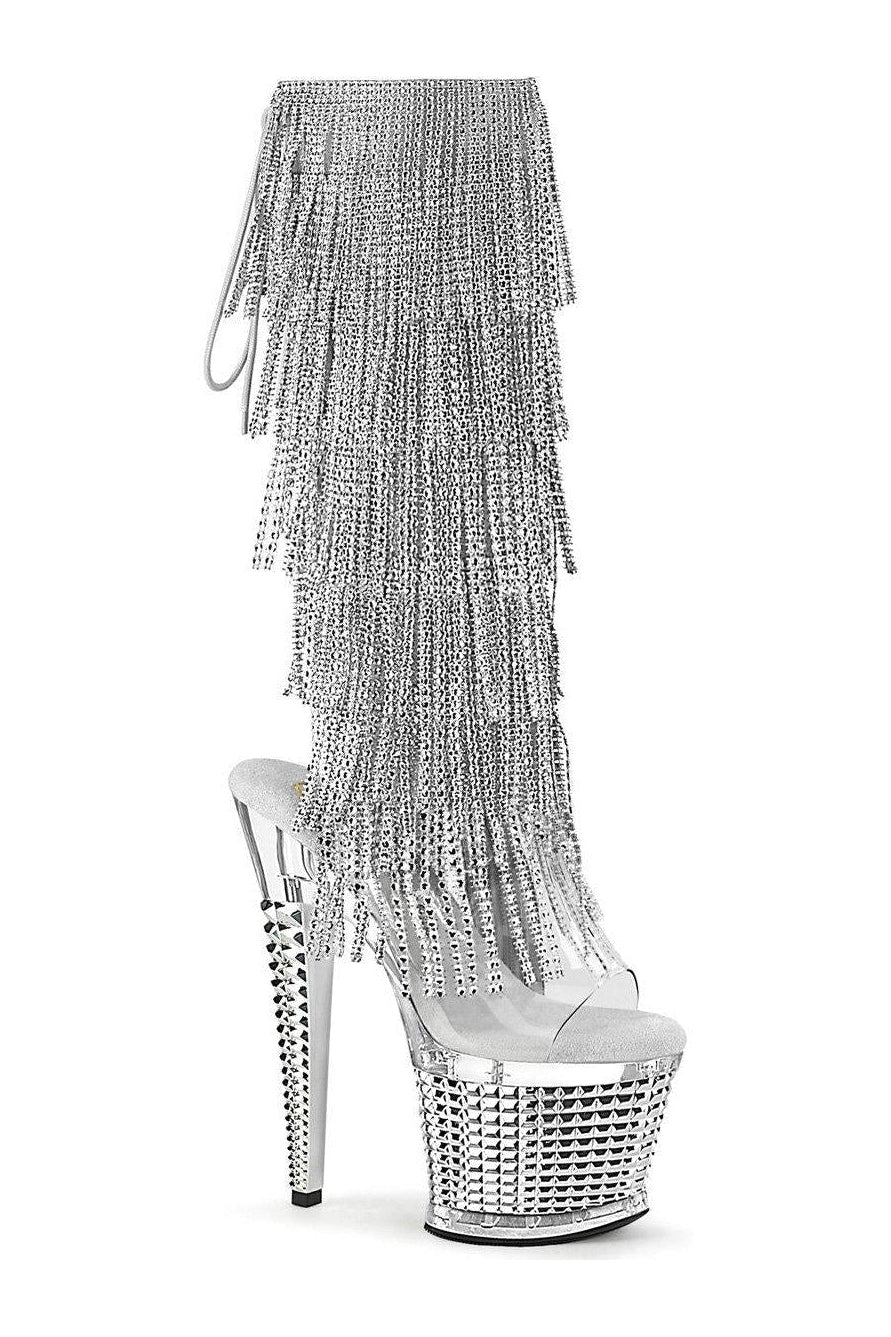 2017 RSF Spectator Clear Vinyl Knee-High Boot with Side Zipper