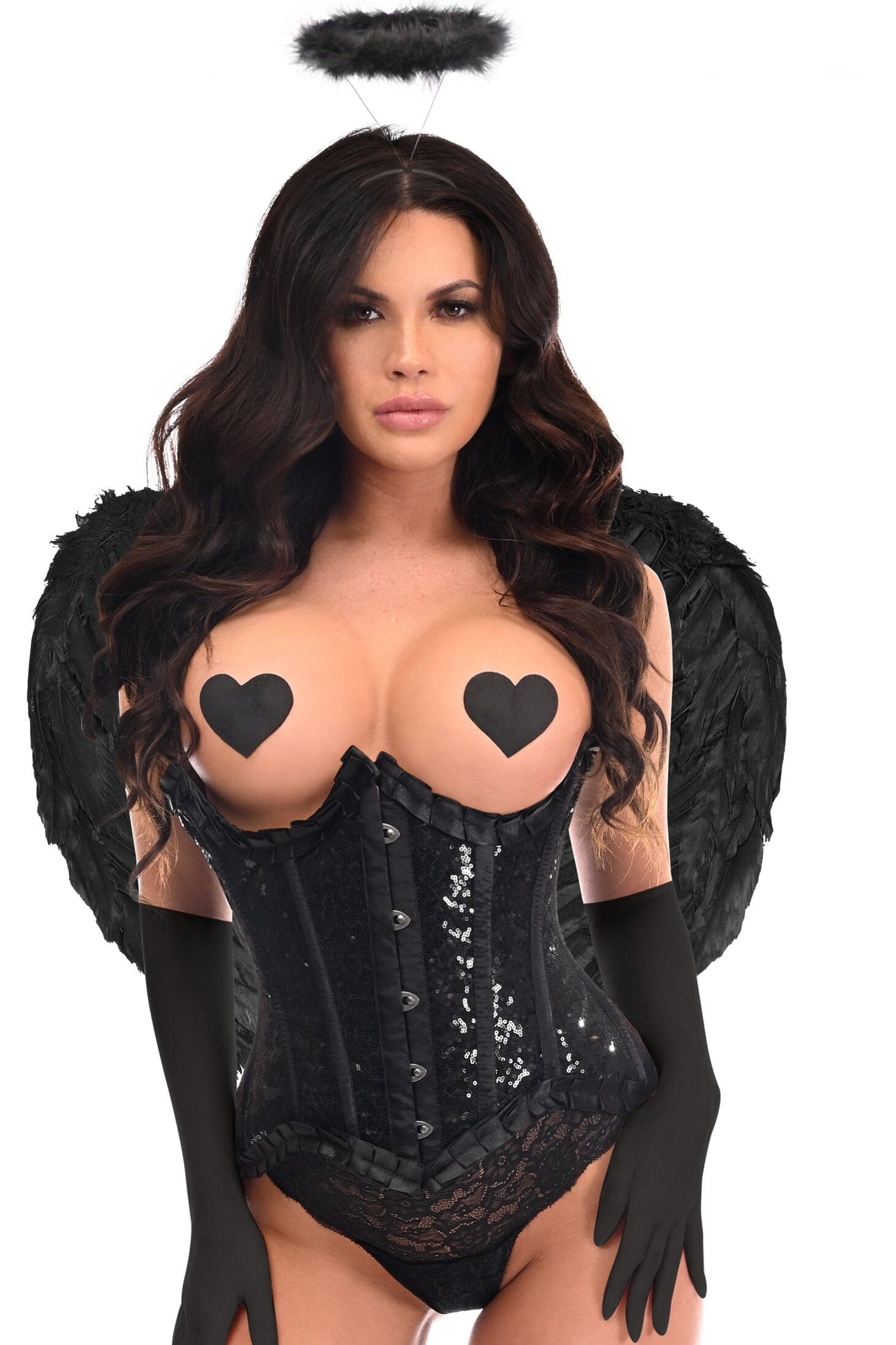 Top - Shelf 4 - Piece Pin - Up Style Dark Angel Corset Costume Set