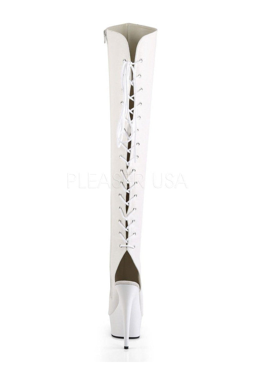 White Artificial Leather DELIGHT - 3019 High - Fashion Platform Boot for Trendy Women