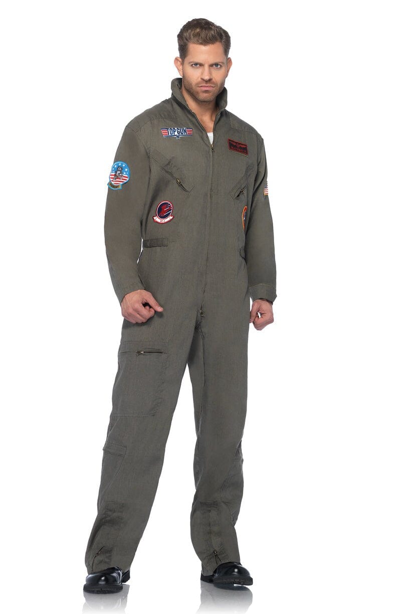 Men's Top Gun Style Zipper Front Flight Suit