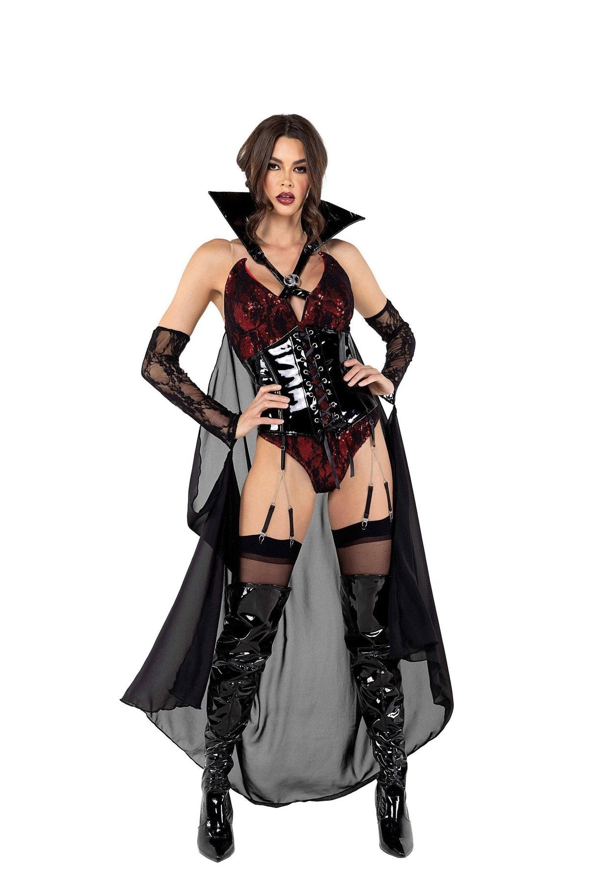 Roma Playboy-Style Vampire Costume with Bunny Charm