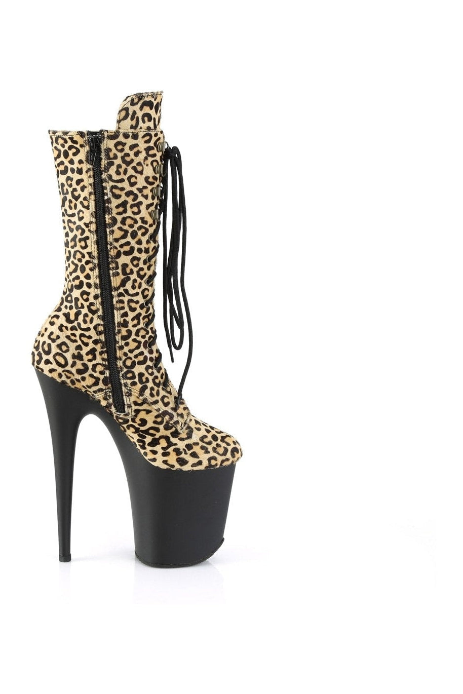 Pleaser Brand FLAMINGO-1050LP Ankle Boot with Animal Faux Suede Material