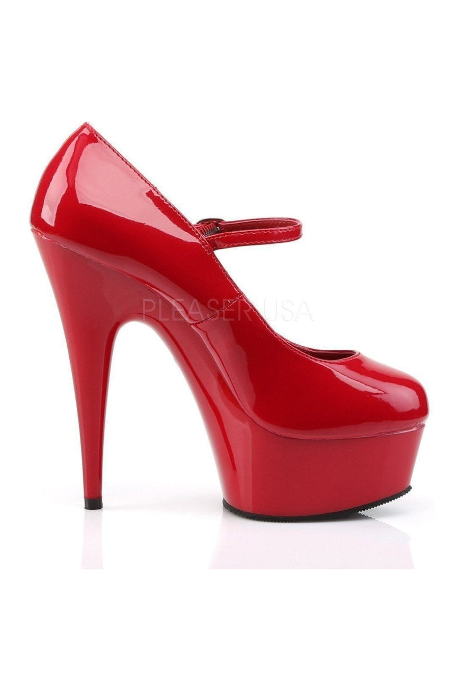 Red Patent DELIGHT-687 Mary Jane Platform Pump for Women