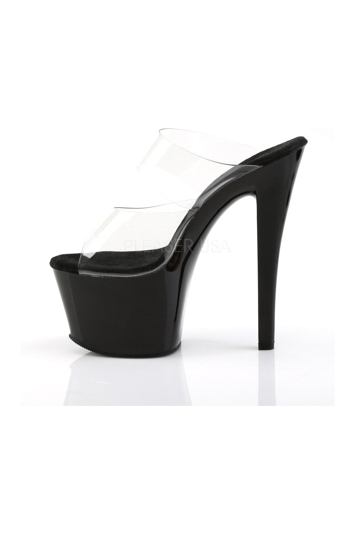 Black Vinyl SKY - 302 Platform Slide Sandals with Stylish Design