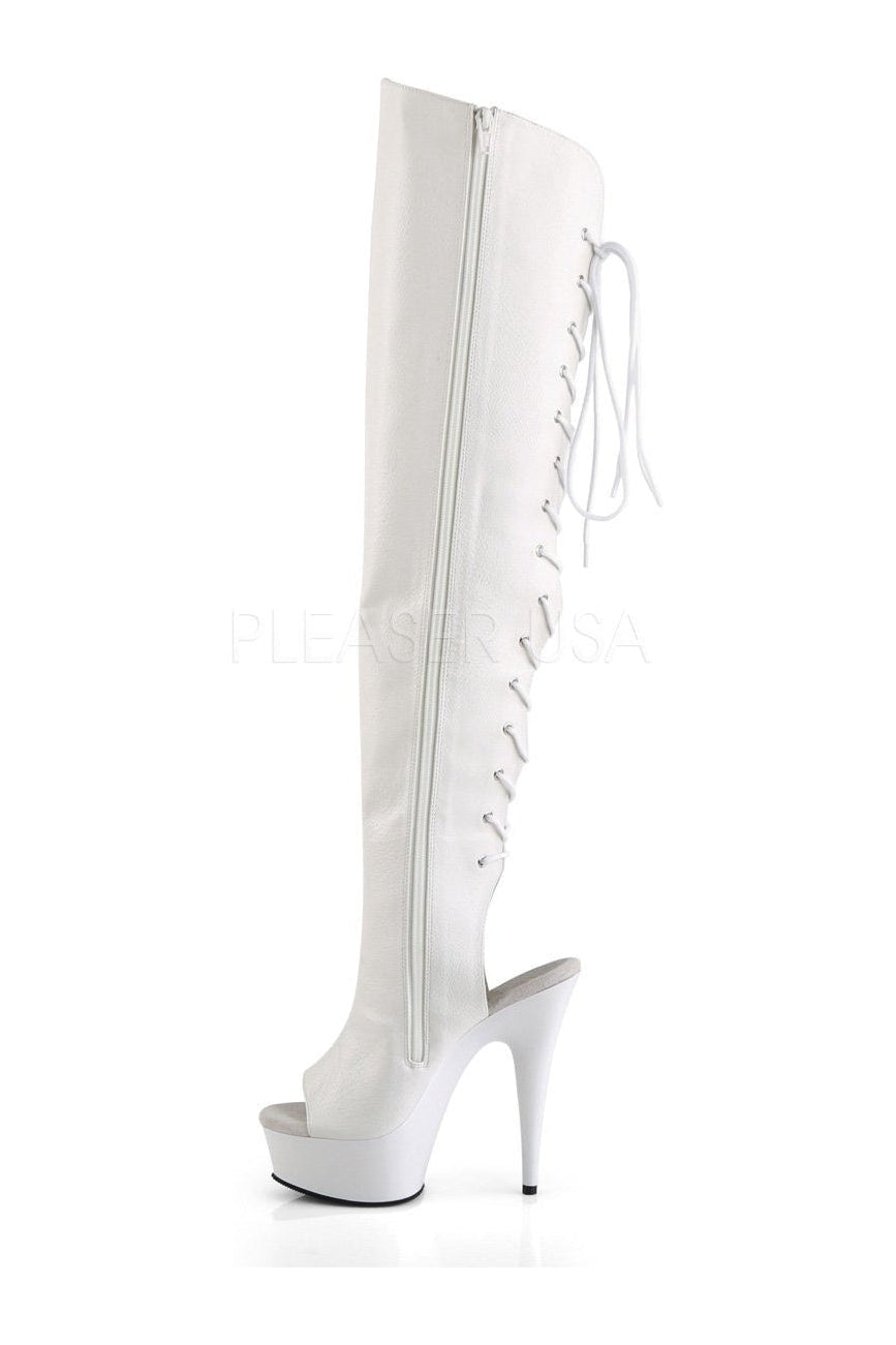 White Artificial Leather DELIGHT - 3019 High - Fashion Platform Boot for Trendy Women