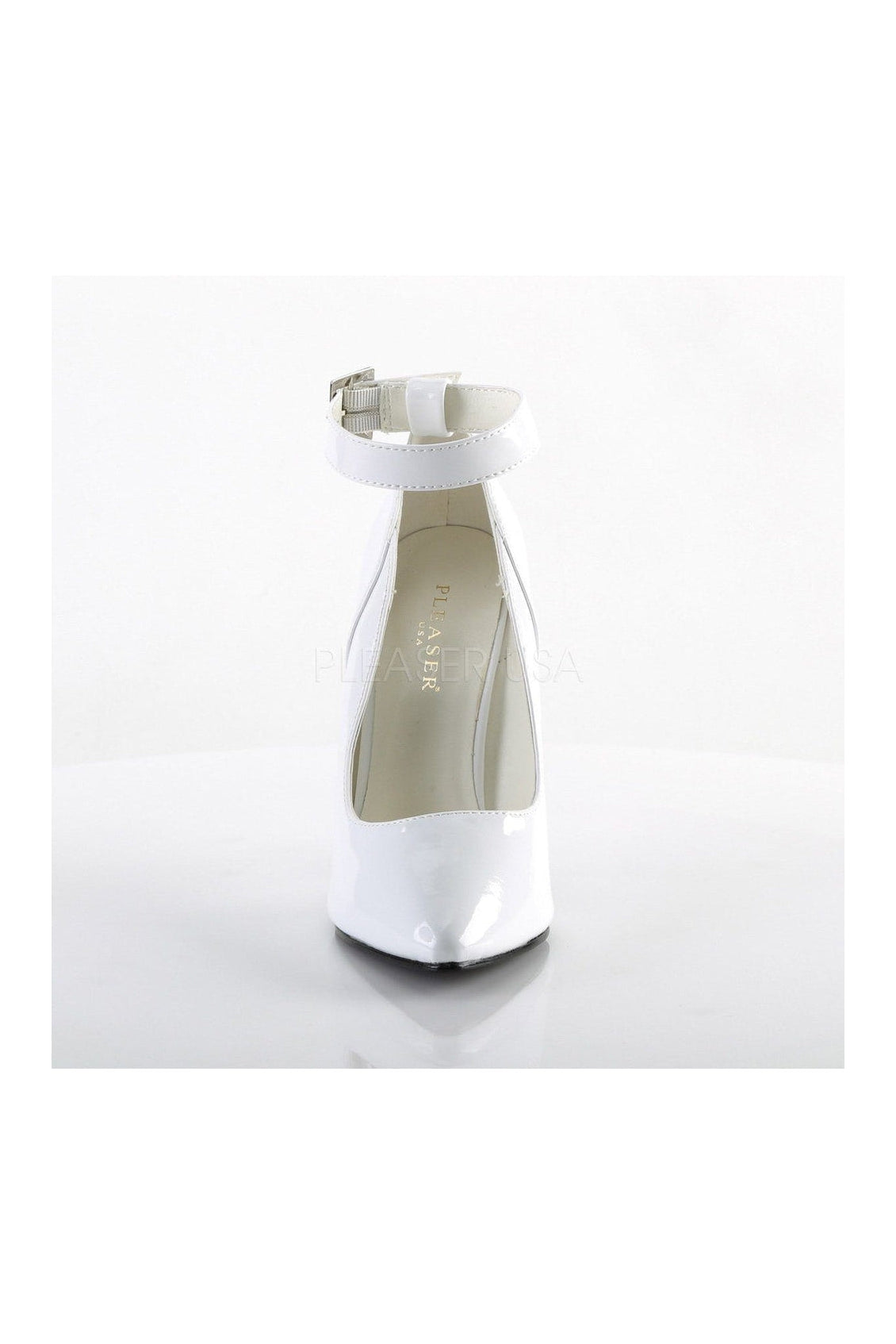 Stylish White Patent SEDUCE - 431 Ankle Strap Pump