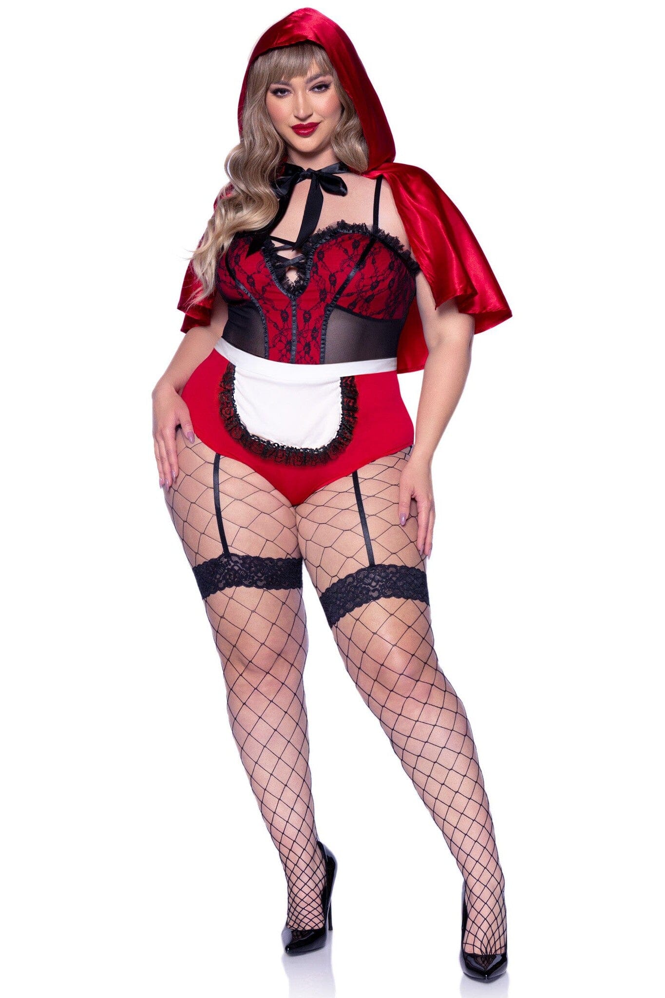 Plus Size Red Naughty Miss Three - Piece Set