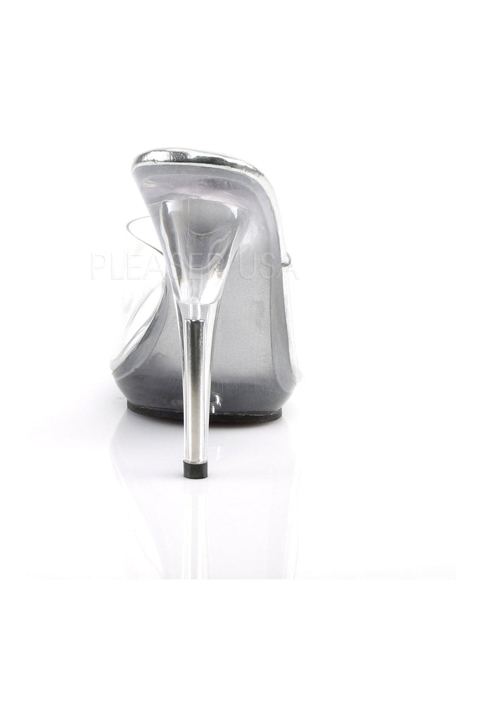POISE-501 Clear Vinyl Platform Slide Sandals