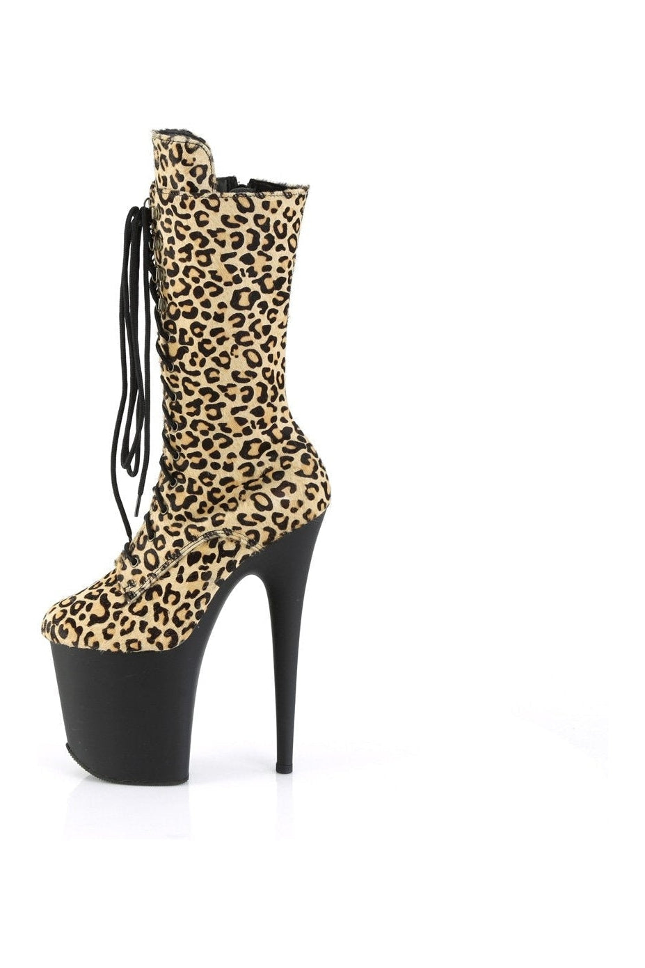 Pleaser Brand FLAMINGO-1050LP Ankle Boot with Animal Faux Suede Material