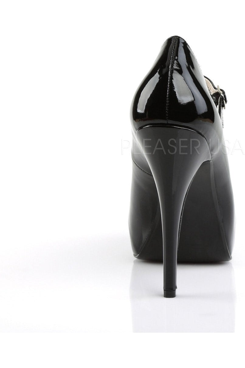 Stylish Black Patent CHLOE-02 Maryjane Pump with High Heel