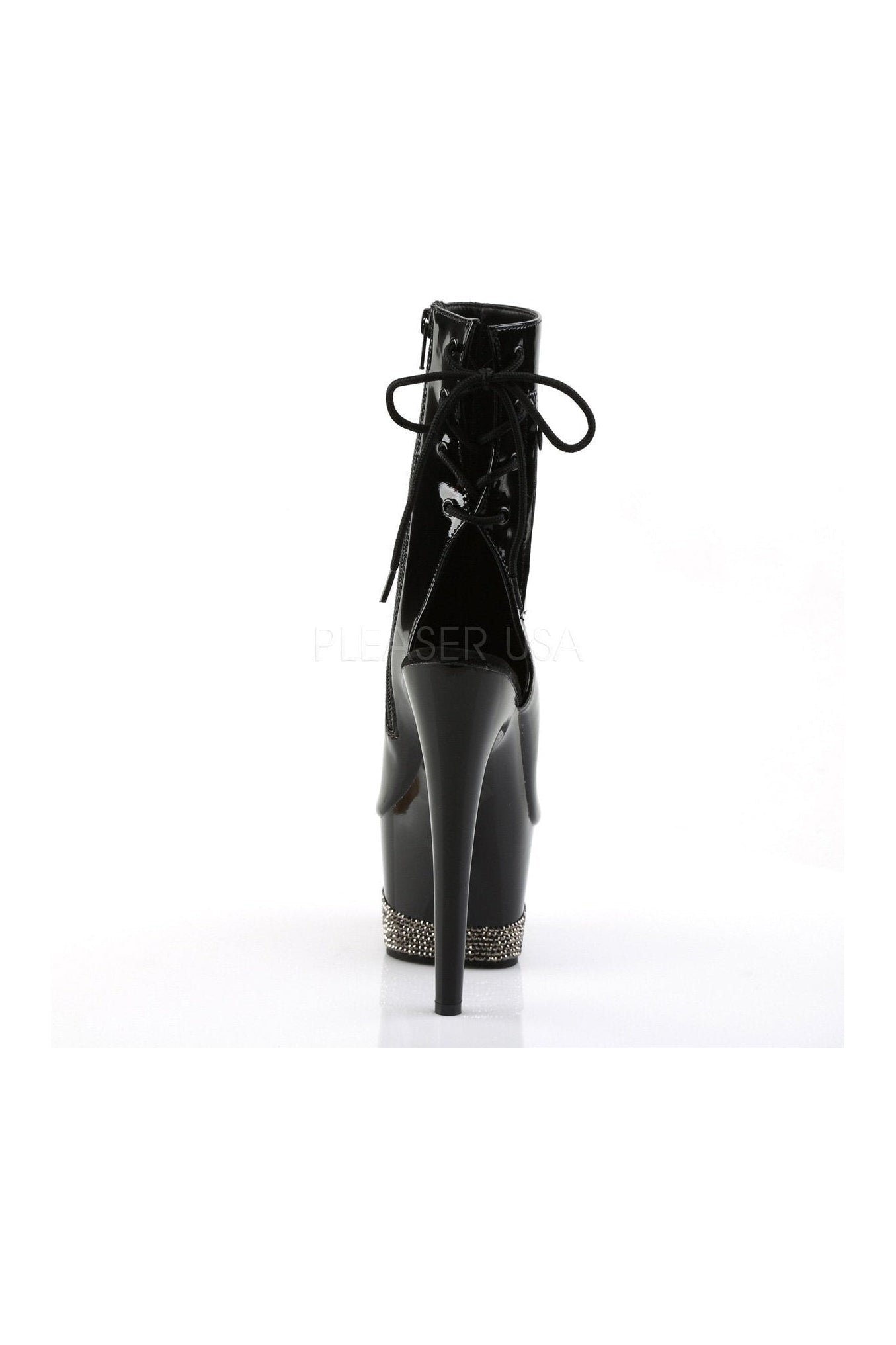 ADORE Brand 1018-3 Model Black Patent Leather Platform Ankle Boots for Fashionable Women