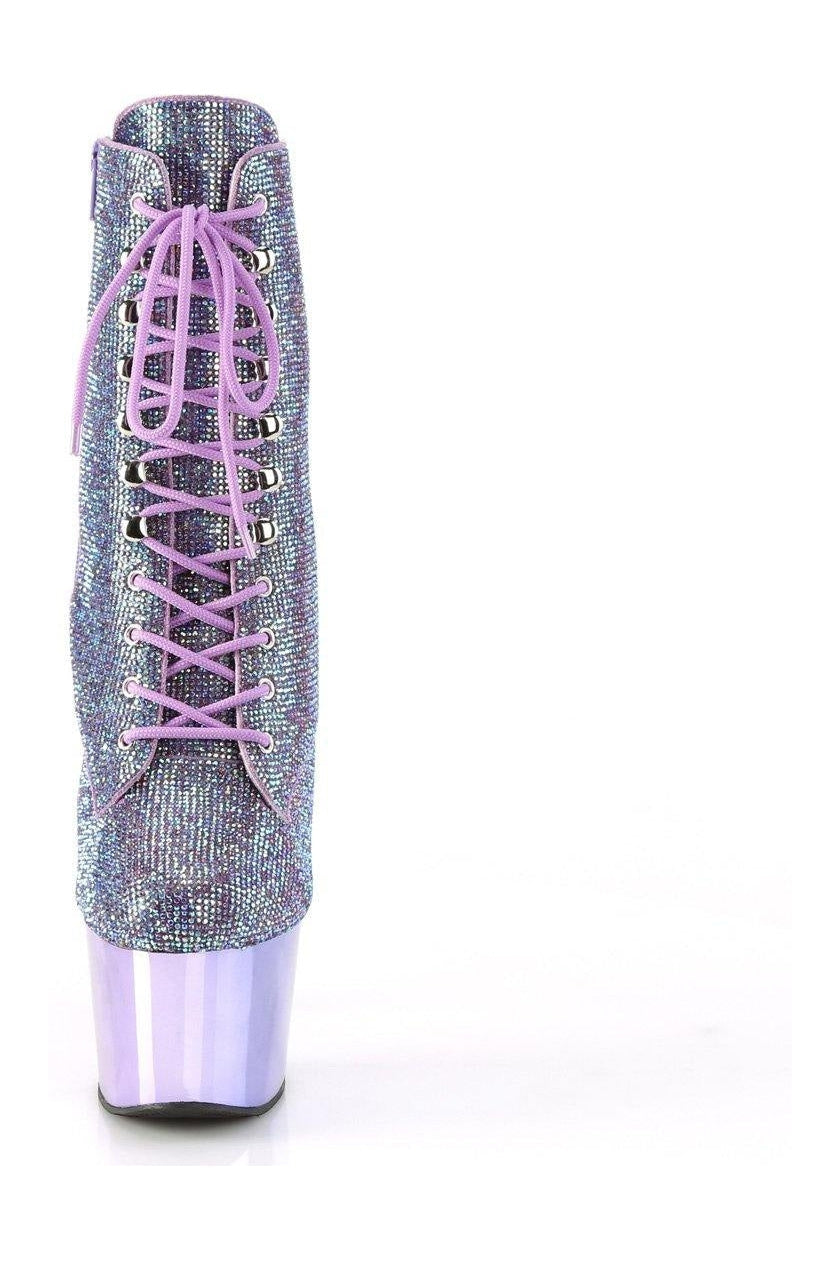 Pleaser Purple Faux Suede Rhinestone Ankle Boot ADORE - 1020CHRS